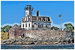 Rose Island Lighthouse -Digital Painting